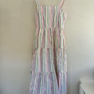 J. Crew Rainbow Ruffle Maxi